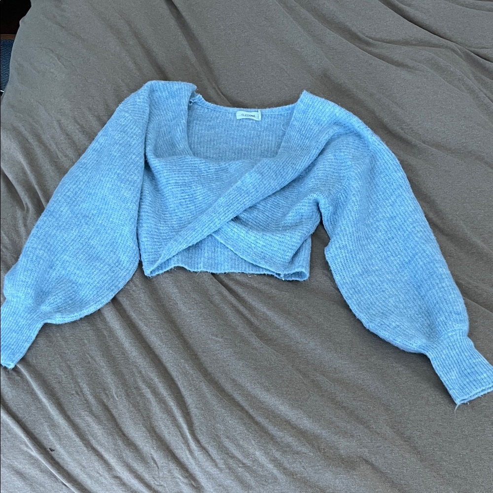 Glassons Blue Knit Cropped Sweater